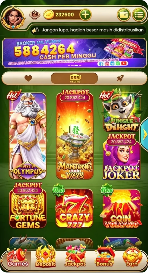 Tampilan utama aplikasi Review Aplikasi kelinci777 yang intuitif dan efisien.